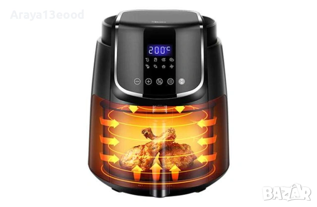 Фритюрник с горещ въздух Midea MF-CN40C2 – 4 литра, 1500 W, снимка 2 - Фритюрници - 53734004