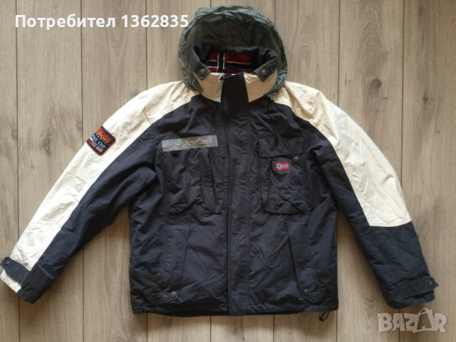 оригинално сиво зимно ски / сноуборд яке NAPAPIJRI размер XL от Италия, снимка 2 - Якета - 51603215