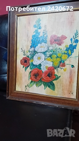 авторска картина "цветя", снимка 3 - Декорация за дома - 52082934
