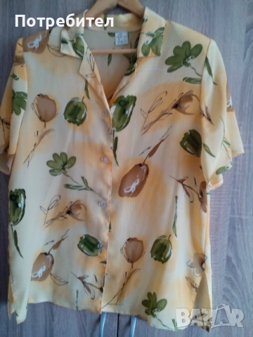 Копринена  риза къс ръкав №50 , снимка 2 - Ризи - 54250505