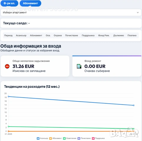 Етажна собственост - онлайн домоуправител