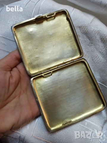 Сребърна табакера – 80 г, френско сребро .950 (1er titre).Елегантна антикварна сребърна табакера,, снимка 3 - Антикварни и старинни предмети - 52672772