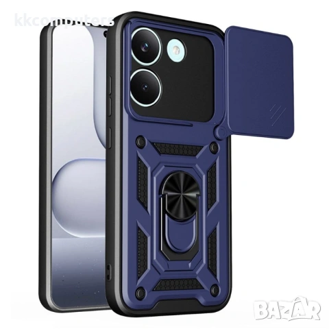 Калъф за Xiaomi Poco X8 Pro 5G с Капаче за Камера и Стойка - PC+TPU, Военна защита, 7 цвята, снимка 4 - Калъфи, кейсове - 54124945