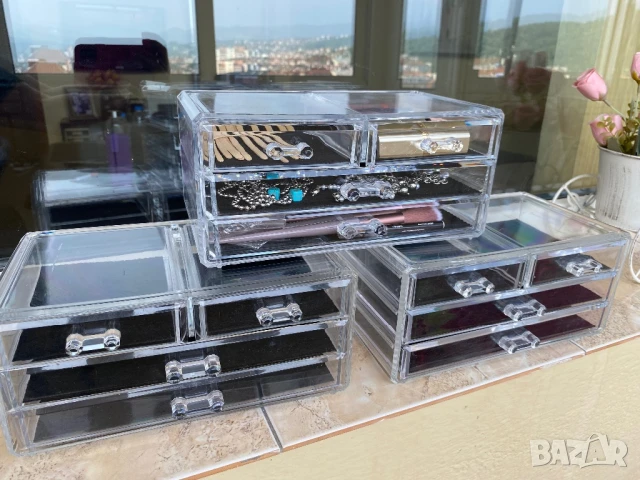 3 броя органайзери с чекмеджета прозрачни , снимка 4 - Органайзери - 50630590