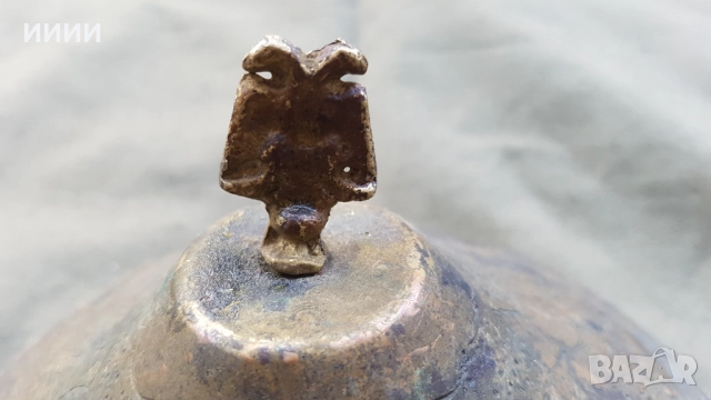 Руска бакърена чиния купа с капак, снимка 2 - Антикварни и старинни предмети - 52063595