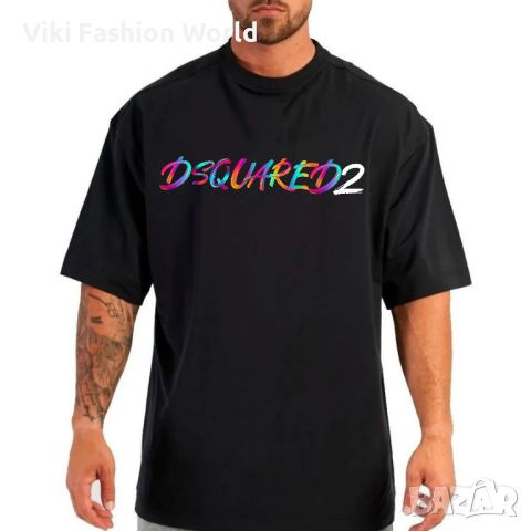 DSQUARED2 мъжка черна тениска oversize 