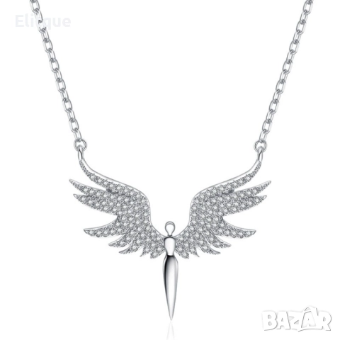 Нежно дамско колие с висулка феникс с камъни  , снимка 2 - Колиета, медальони, синджири - 52889134