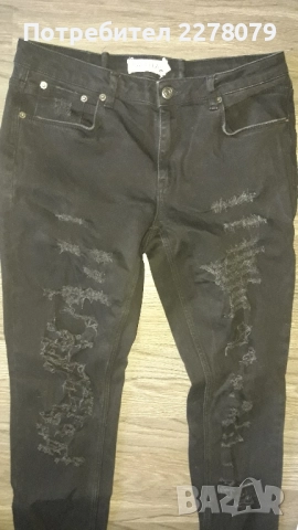 Дамски черни дънки, снимка 2 - Дънки - 51623893