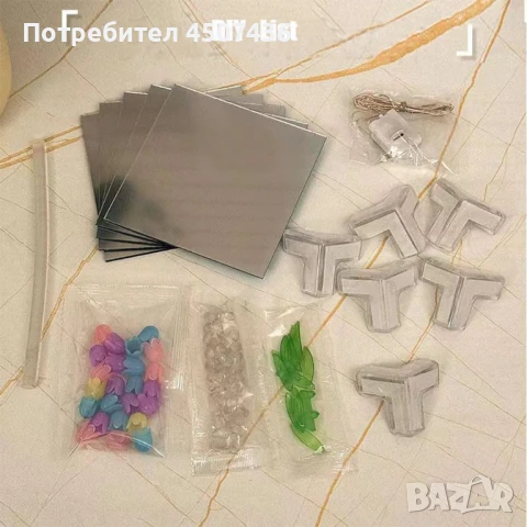 Ръчно изработена LED нощна лампа с изкуствени цветя 21 бр. - ЛАЛЕТА, Направи си сам , снимка 5 - Настолни лампи - 50813524