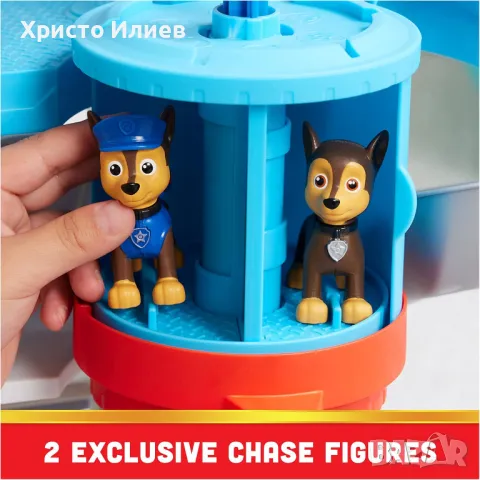 PAW PATROL Кула База Щаб квартира с асансьор 2 кучета и кола Чейс Пес Патрул, снимка 6 - Коли, камиони, мотори, писти - 48086508