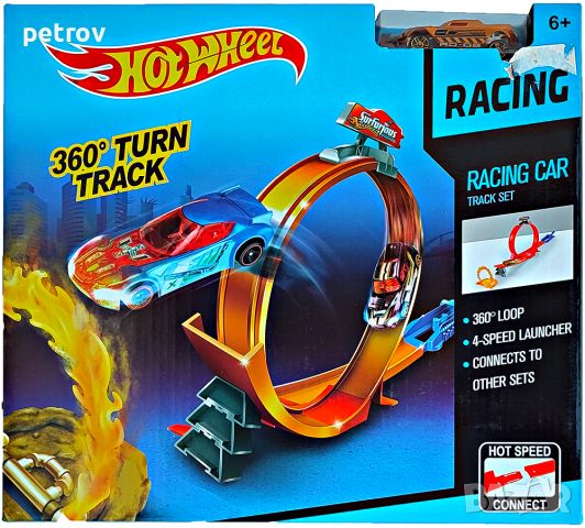 Hot Wheel 360° Turn Track Racing Car Track Set - писта с количка, снимка 2 - Коли, камиони, мотори, писти - 46813008