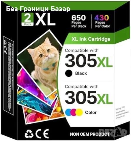 Нови HP 305XL съвместими касети черна и цветна за DeskJet Envy принтер мастило тонер