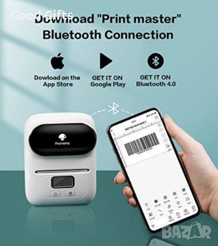 Smart Label Принтер M110 с Bluetooth връзка, приложение, съвместимост с Windows, Apple IOS и Android, снимка 4 - Друга електроника - 45995357