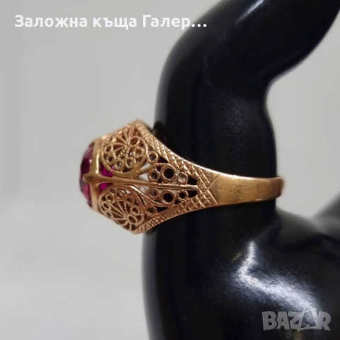Винтидж златен пръстен – съветско злато, 583, 5,10г, снимка 7 - Пръстени - 54215649