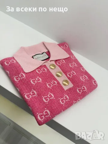 Gucci Дамска Розова Къса Блуза С Къс Ръкав Гучи Код A511, снимка 2 - Тениски - 50109907