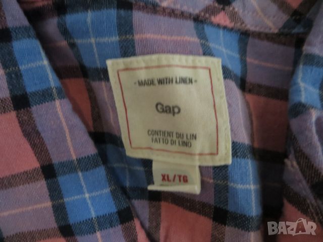 Мъжка риза с дълъг ръкав лен и памук Gap, снимка 4 - Ризи - 45810327