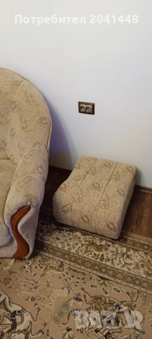 Диван + 2 фотьойла + 2 табуретки, снимка 5 - Дивани и мека мебел - 53818613