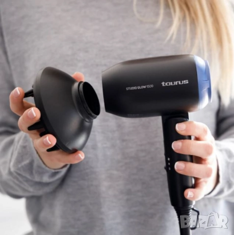 Сешоар за пътуване Studio Glow 1500 – 1400W, сгъваем, двоен волтаж, 2 скорости, снимка 9 - Сешоари - 51895946