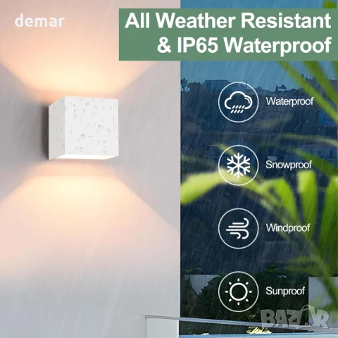 FUDESY LED стенни лампи, пакет от 2, 12W, нагоре-надолу, IP65, 3000К, снимка 5 - Микрофони - 50593224