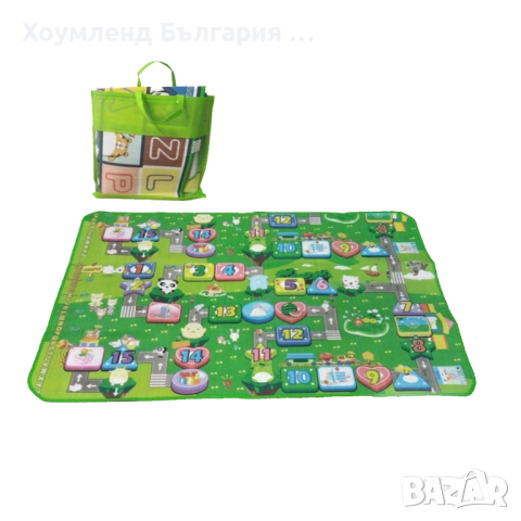 Страхотно двулицево детско килимче в два размера с ПОДАРЪК чанта