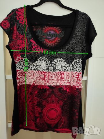 Desigual дамска блуза с къс ръкав/ тениска, L размер, снимка 2 - Тениски - 45177485