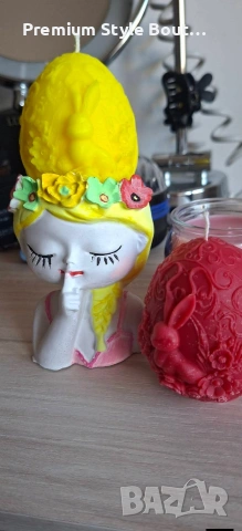 Великденски свещи яйце със зайче, снимка 13 - Декорация за дома - 54004844