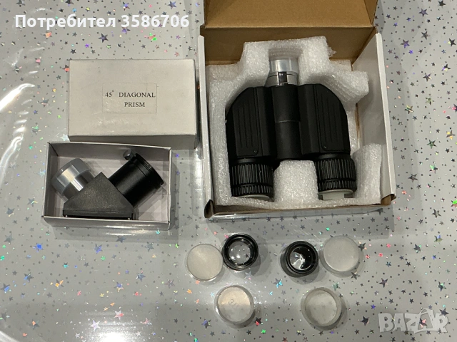 Бинокулярна приставка за телескоп с две Барлоу лещи и екстри, снимка 5 - Други ценни предмети - 53387337