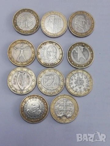 11 монети от 1 евро различни