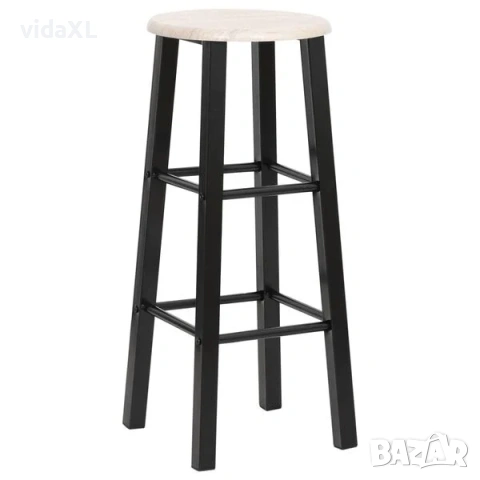 vidaXL Бар табуретки, 2 бр, черни, МДФ(SKU:284388), снимка 2 - Дивани и мека мебел - 53790910