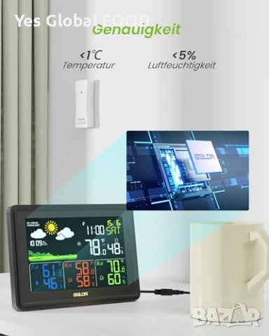 BALDR безжична метеорологична станция с 3 външни сензора, снимка 4 - Друга електроника - 53355168