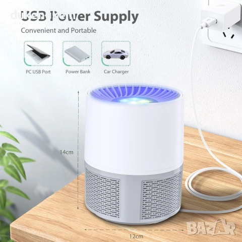 USB лампа против комари и насекоми, безшумна и ефективна, снимка 5 - Друга електроника - 53109110