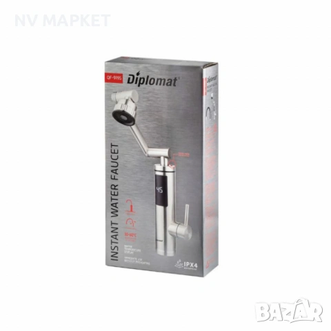 Водонагревател DIPLOMAT QF-919S, LED – моментално топла вода за секунди, снимка 8 - Бойлери - 53836871