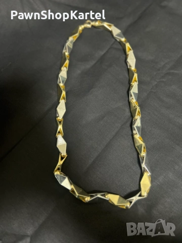 Златен синджир от бяло и жълто злато – масивен модел, снимка 4 - Колиета, медальони, синджири - 53401888