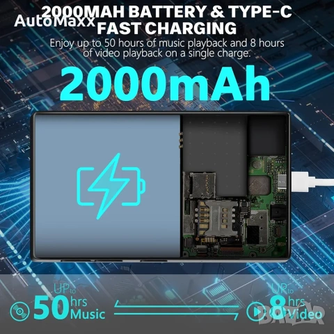 MP3 плейър с Bluetooth и WiFi, 4-инчов сензорен MP4 MP3 плейър , снимка 7 - Друга електроника - 54279012