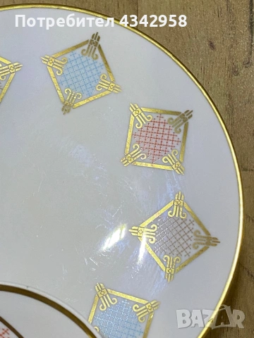 Винтидж порцеланова тройка Oscar Schaller Bavaria (1918–1935 г.) , снимка 4 - Антикварни и старинни предмети - 53491785