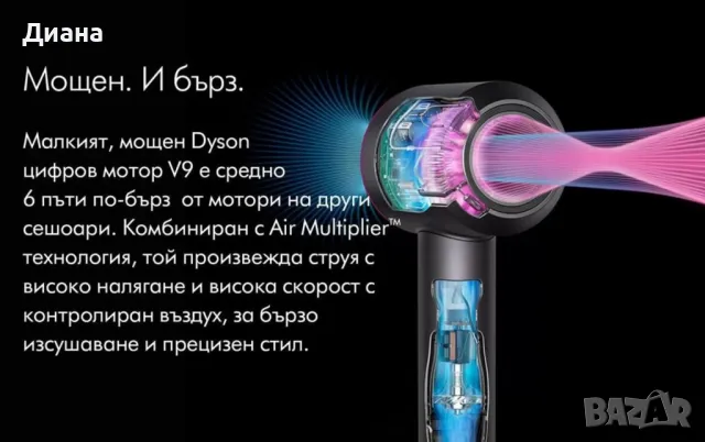 Сешоар Super Hair Dryer с йонизираща функция/имитация на Дайсън, снимка 3 - Сешоари - 49149199