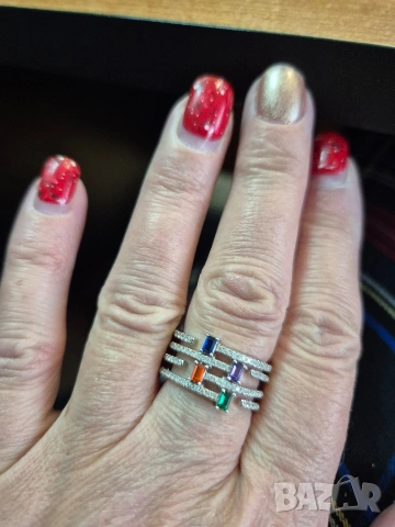 комплект сребърни гривна и пръстен, снимка 2 - Бижутерийни комплекти - 53118064