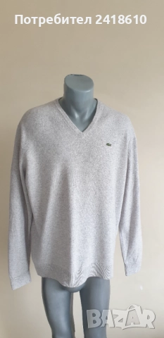Lacoste Wool Knit V -  Neck Sweater Mens Size 7 -XL / 2XL НОВО! ОРИГИНАЛ! Мъжки Вълнeн Пуловер!, снимка 7 - Пуловери - 52040784