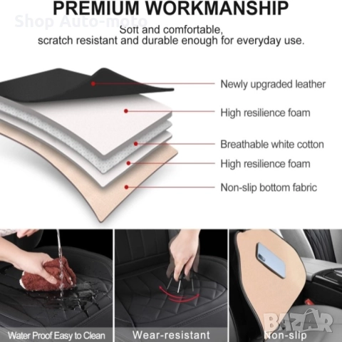 К-т тапицерия - калъфи за автомобилни седалки Automat, с джоб за съхранение и протектори за предпазе, снимка 5 - Аксесоари и консумативи - 52072190