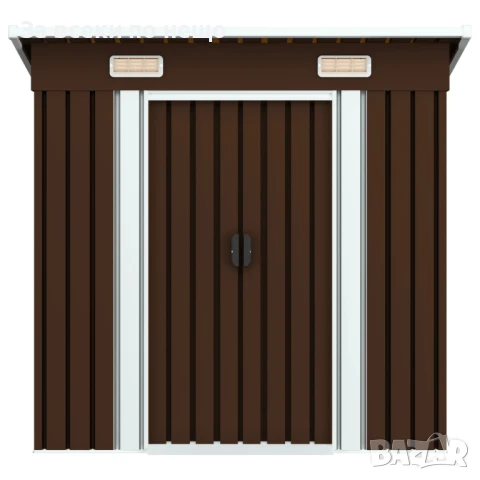 Градинска барака за съхранение, кафява, 194x121x181 см, стомана Код P688, снимка 6 - Градински мебели, декорация  - 50580203