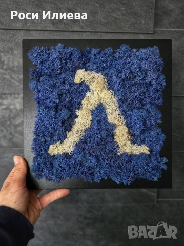 Картина "Левски" декорирана със скандинавски мъх, снимка 3 - Картини - 53272061