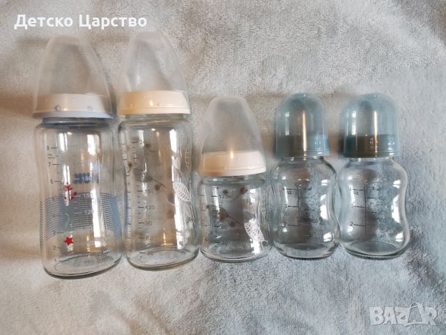 Комплект стъклени шишета, снимка 2 - Прибори, съдове, шишета и биберони - 45334926