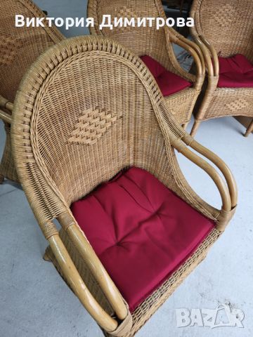 Комплект от 6 ратанови кресла , снимка 7 - Градински мебели, декорация  - 45455246