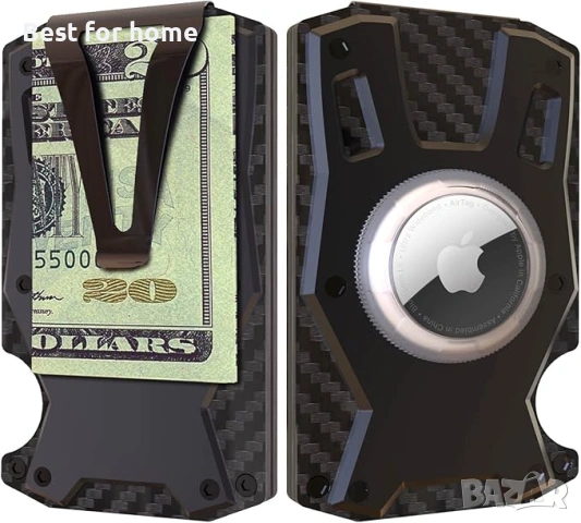 Мъжки портфейл VXIA за AirTag, държач за кредитни карти с RFID блокиране