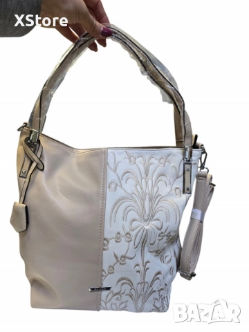 Елегантна дамска чанта с флорални мотиви, снимка 10 - Чанти - 52585368