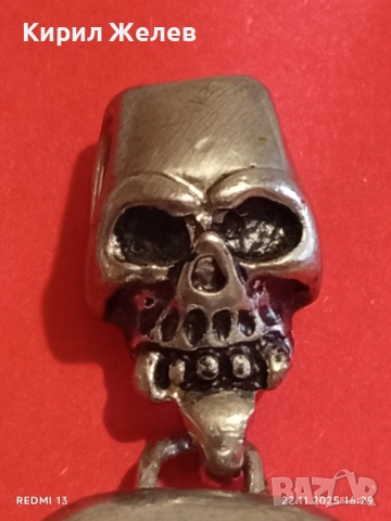 РОКЕРСКИ МЕДАЛЬОН ЧЕРЕП и КРЪСТОСАНИ КОСТИ 52151, снимка 3 - Колиета, медальони, синджири - 52503770