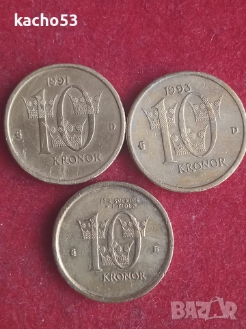 Монети - 10 крони Швеция., снимка 1 - Нумизматика и бонистика - 40796379