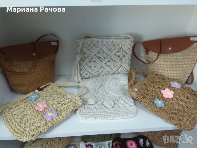 Дамски плетени чанти, снимка 2 - Чанти - 46404182
