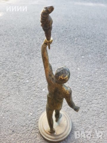 Бронзова пластика статуетка Олимпиец, снимка 2 - Антикварни и старинни предмети - 52535797