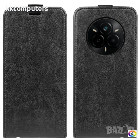 Realme 14 Pro 5G Flip3 Кожен Калъф2 и Скрийн Протектор